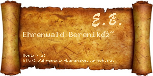 Ehrenwald Bereniké névjegykártya